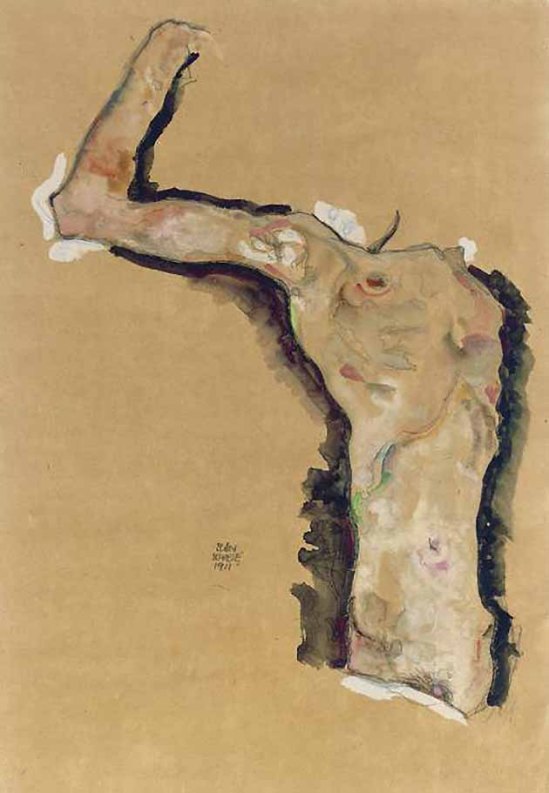 Egon Schiele- Headless self-portrait 1911