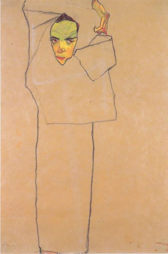 Egon Schiele - Selbstporträt  (Self-Portrait)  , 1910