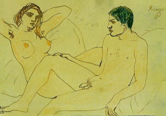 Pablo Picasso- Autoportrait avec nu 1902