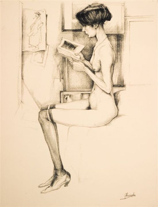Jules De Bruycker- naakt model, Eva , Dessins - Drawings 