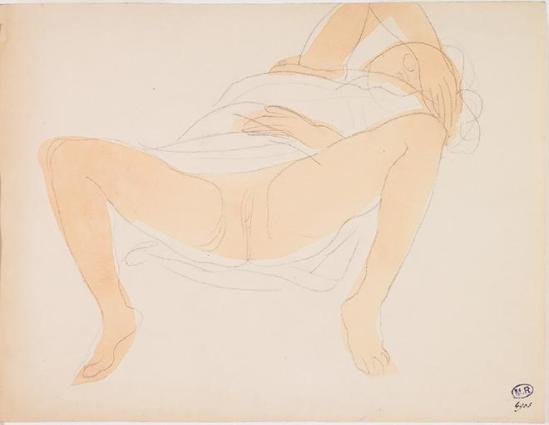 Auguste Rodin (1840-1917) -Les femmes sur les jambes avant et arrière à part, le graphite;  1900 aquarelle 1898