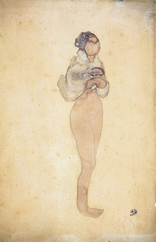 Auguste Rodin- La Cigale, watercolor, pencil and 1896-1900