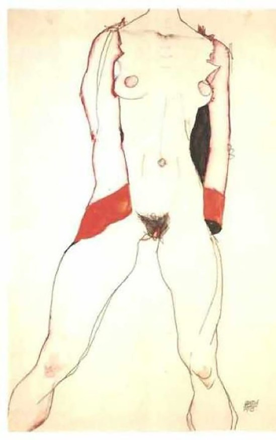 Egon Schiele- Female torso [Weiblicher Torso]-1913