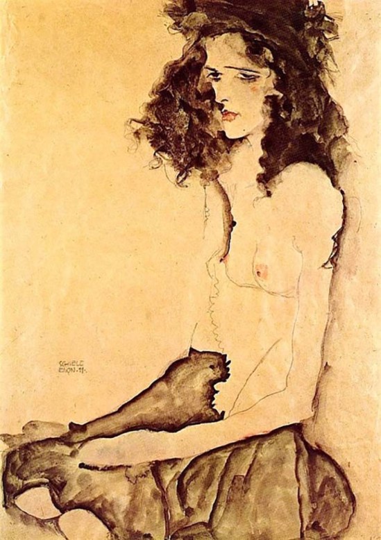 Egon Schiele, Girl in Black, 1911