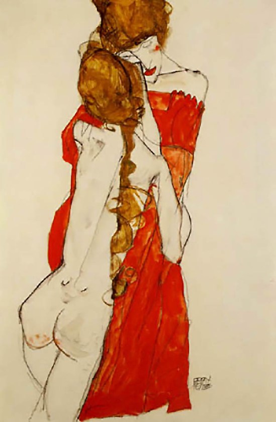 Egon Schiele - Mutter und Mädchen, Mother and girl,1913