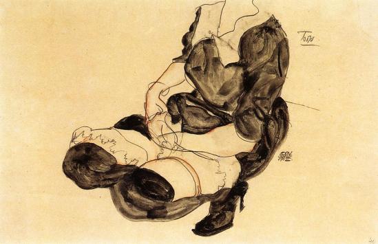 Egon Schiele -  Weiblicher Torso, Hocken (Female Torso, Squatting)  1912