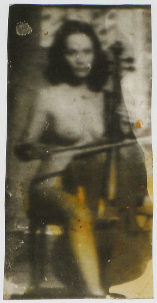 Miroslav Tichý Untitled, nude with violin, 1960s-1980s