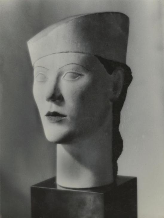 Josef Breitenbach -modern female bust with hat, Paris - facing toward left], 1935