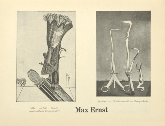 Max Ernst- Puška ( Le fusil Gewehr Les malheurs des immortels) & Max Ernst- Přírodopis ( L'histoire naturelle Naturgeschichte.) From ReD published by Karel Teige), 1927-1928