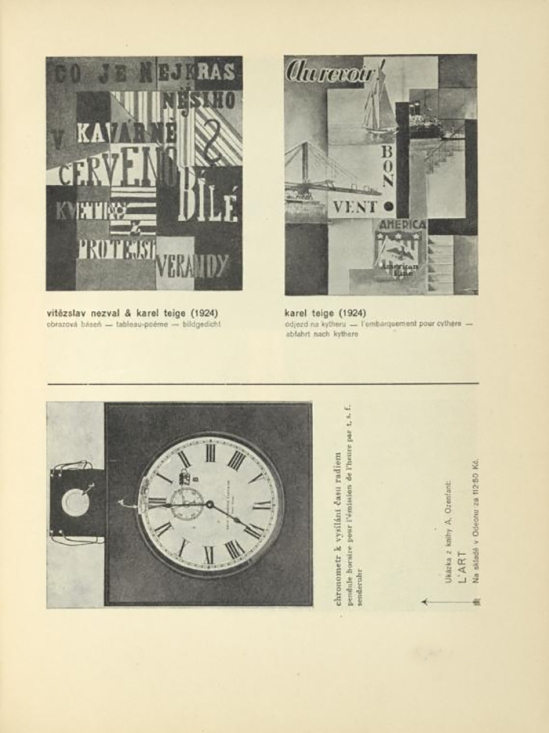 Vítězslav Nezval & Karel Teige (1924)6 Tabeau Poème, L'Embarquement pour Cythère published In ReD( Dirrected ans published by Karel Teige), issue # 2, 1928-29