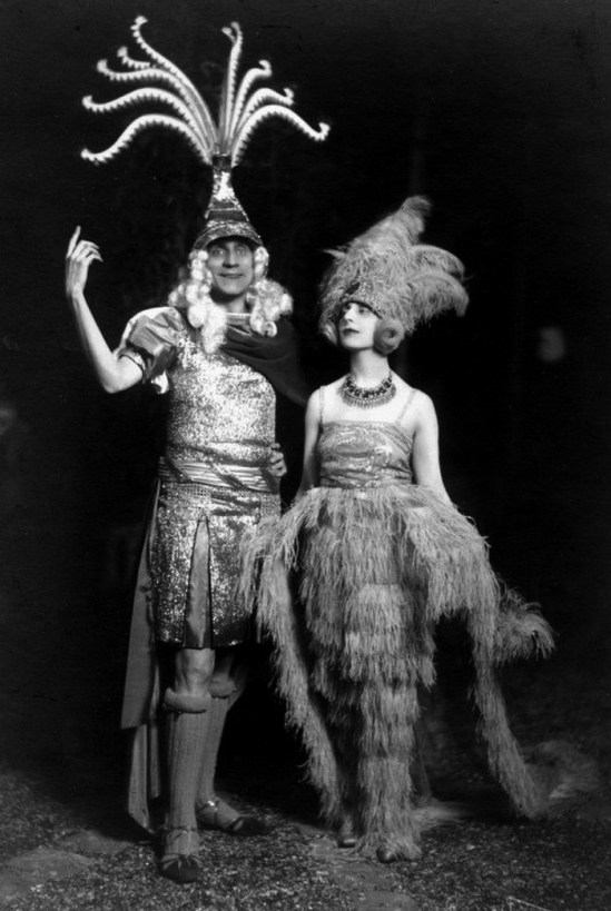 Etienne de Beaumont and his wife dressed in costumes created by himself (Baroque Dance), 1920s