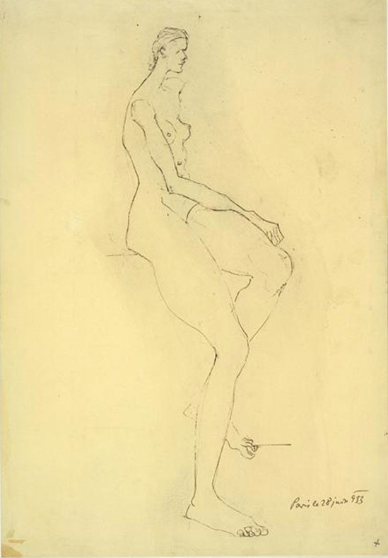 Brassaï  Diaghalev Femme assise, encre,  juin 1933