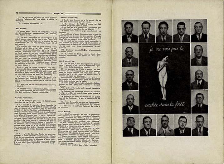 Enquête sur l'amour, La Révolution surréaliste, n°12, 15 décembre 1929