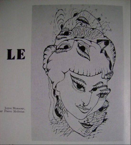Pierre Molinier- Portrait de Joyce Monsour illustration pour Le Surréalisme, MEME n°1, superviseur andré Breton 1957, Paris, Jean-Jacques Pauvert ed