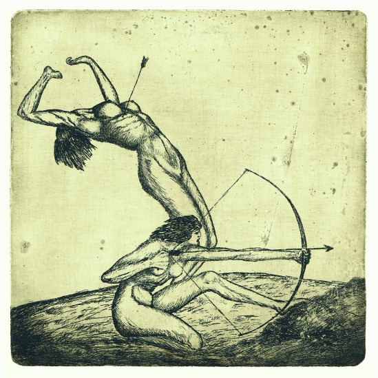 František Drtikol- Untitled ( archer II) etching, 1910-20