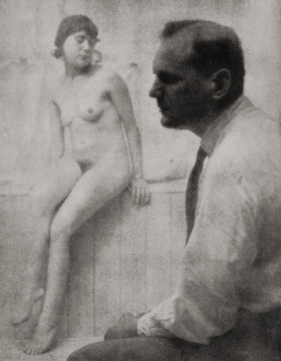 Franz Fiedler Self portrait with model, Dresden , 1925.