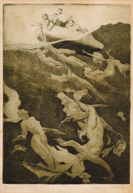 Norman Lindsay (1879-1969) The Quest, c. 1913  unpublished etching