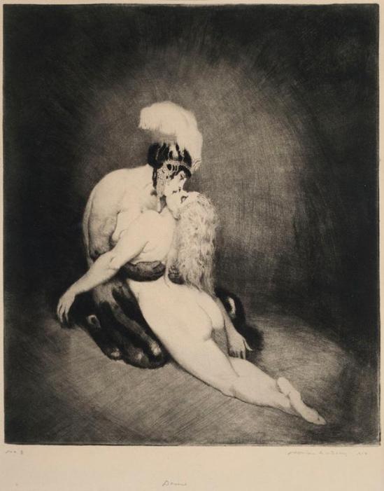 Norman Lindsay -Desire, 1919 Etching, drypoint, engraving and roulette