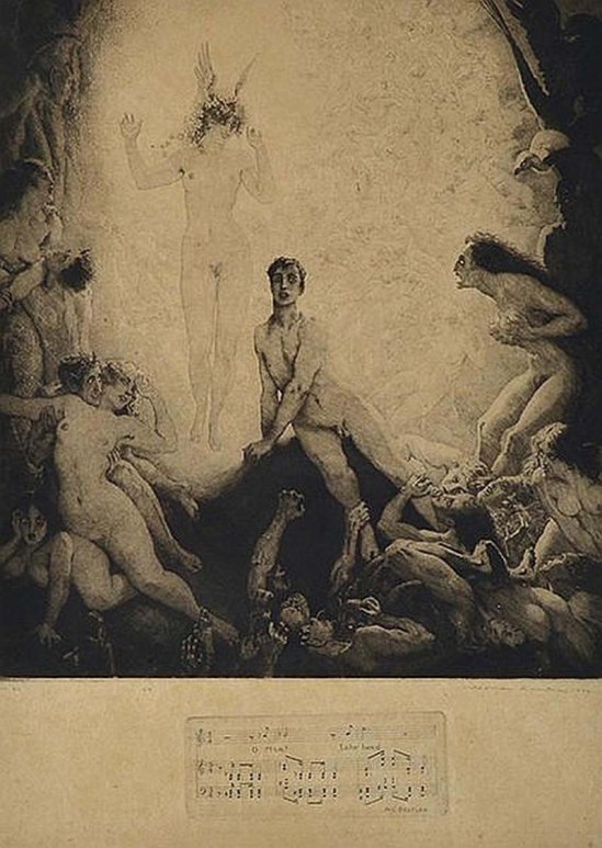 Norman Lindsay - O Man Take Heed ,1922 Etching, engraving, stipple and roulette