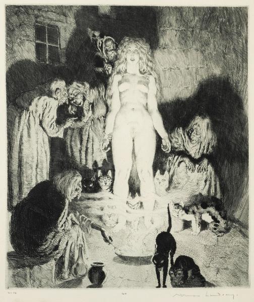 Norman Lindsay -The Little Witch 1937 Etching, engraving and stipple