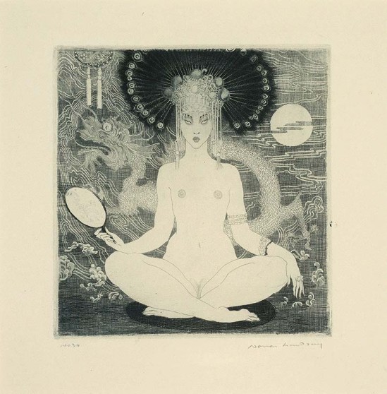 Norman Lindsay The Yellow Lady, 1920 Etching, soft ground, engraving and stipple