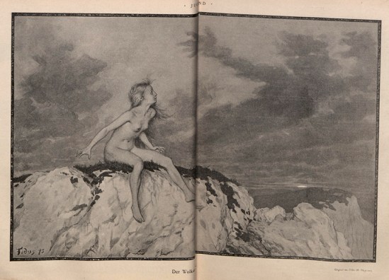 Hugo Höppener (Fidus)- Der Wolken[...] from jugend magazine 1896,  Band 1 (Nr. 1-26), page 60-61