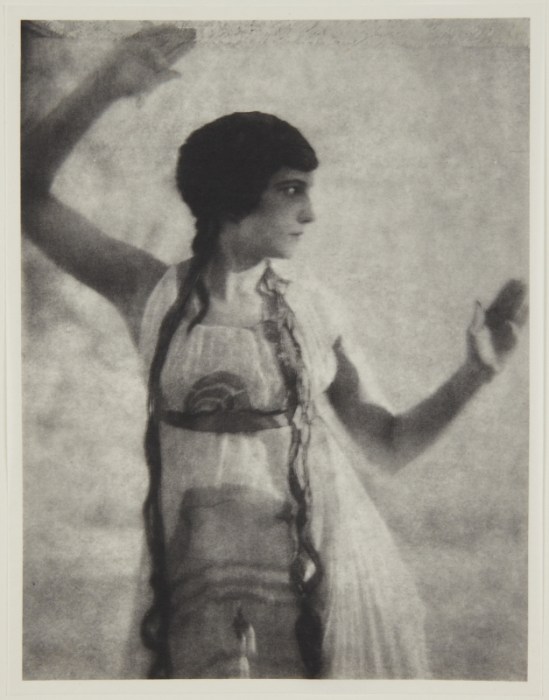 Adolf de Meyer-Maenad, 3-4 length, frontal, from Nijinsky,  L'Apres-midi d'un Faune, 1912 Palladium print