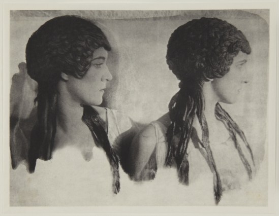 Adolf de Meyer-Two maenads, bust-length, from Nijinsky,  L'Apres-midi d'un Faune, 1912 Palladium print