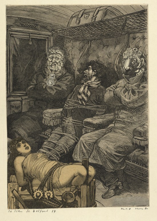 Max Ernst, Collage tiré de Une semaine de bonté, Le lion de Belfort ,1933 © Isidore Ducasse Fine Arts. Photo Peter Ertl. © ADAGP