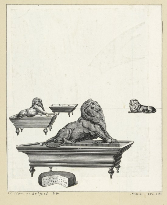 Max Ernst, Collage tiré de Une semaine de bonté, Le lion de Belfort 34,1933 © Isidore Ducasse Fine Arts. Photo Peter Ertl. © ADAGP