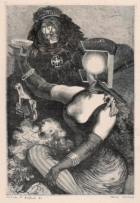 Max Ernst, Collage tiré de Une semaine de bonté, Le lion de Belfort 21,1933 © Isidore Ducasse Fine Arts. Photo Peter Ertl. © ADAGP