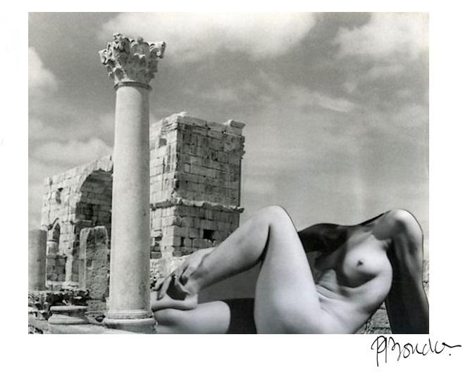 Pierre-Boucher-Antique nude, Volubilis ruins in Morocco,1936 from Les Fantasmagories du Nu# 6 , 1937