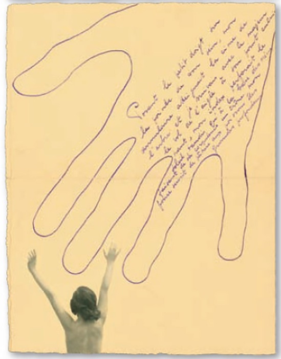 Marcel Marien - Collage et poème adressé à Jacqueline , 1938