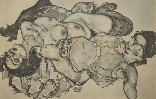 Egon Schiele -Two nudes, From the portfolio Zeichnungen (drawings),1915 incluing 12 Heliotypes, Ed° Librairie Richard Lanyi,Vienne, 1917.
