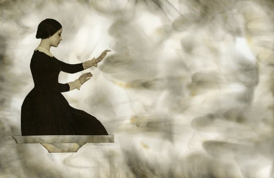 Adriana Muller (Crafty Dogma)  The Conjurer Cut and paste collage made using fire., 2013