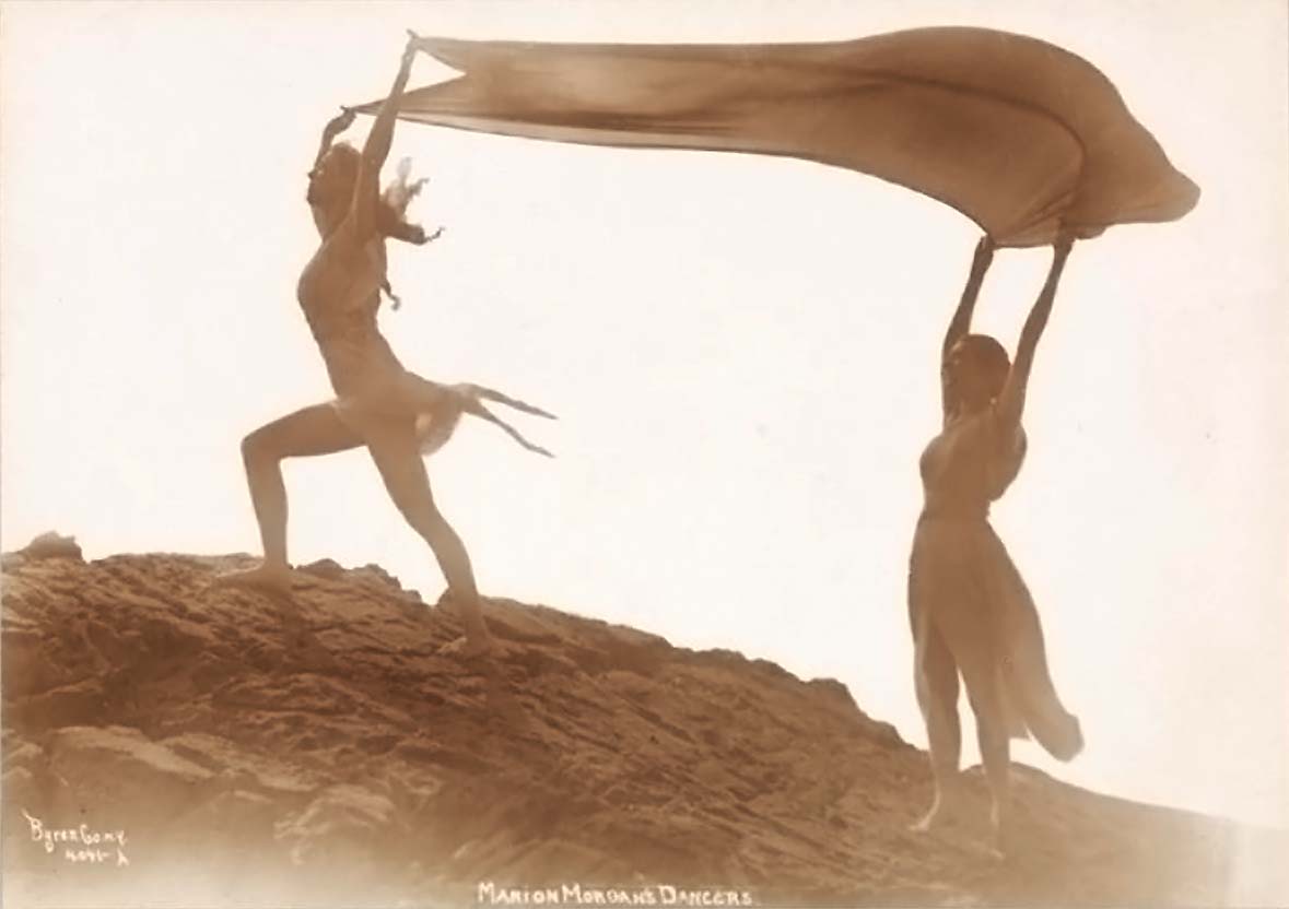 Athur Vitols for Byron Company - Marion Morgan's dancers posing on rocks at the beach Rye, New York, 1920
