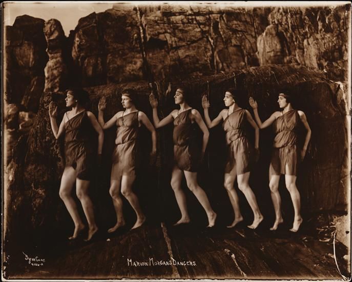 Byron Company -Marion Morgan's Dancers posing on the beach, Rye, New York. , 1920