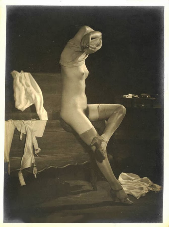 Grundworth - Nude pose lingerie , 1920s Gelatin silver medium postcard